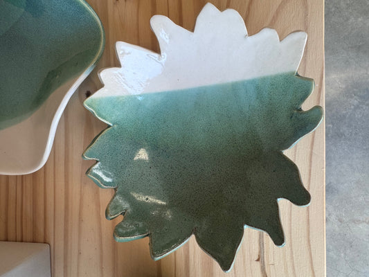 Turquoise Ceramic Floral Bowl