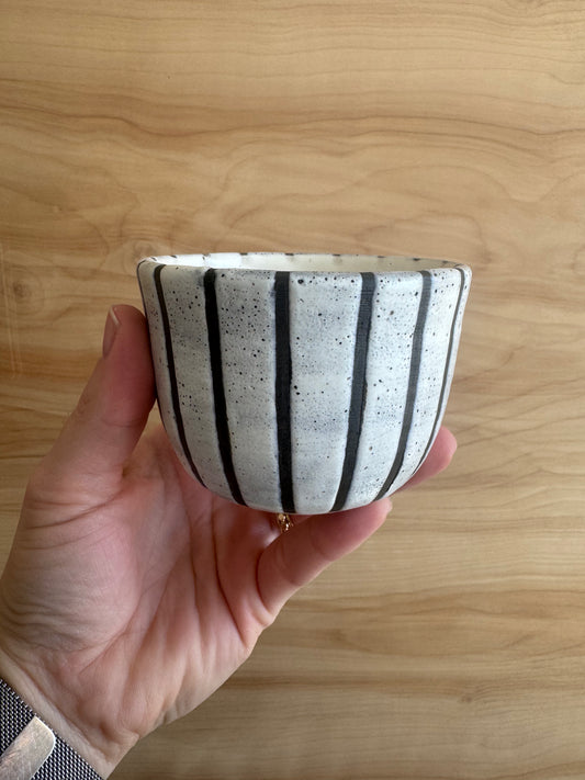 Black & White Stripe Tea Cups