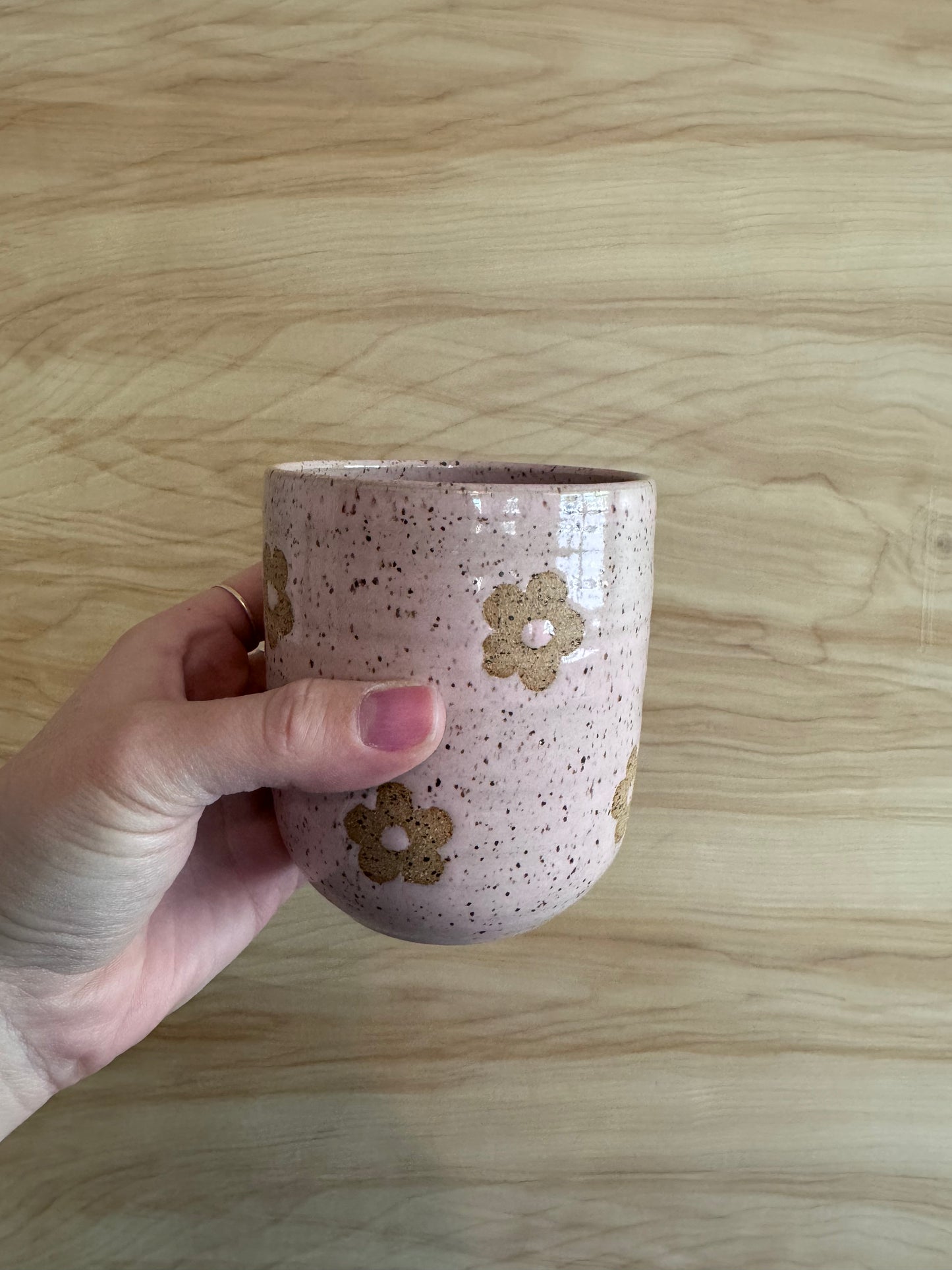 Daisy Tumbler in Pink Speckle