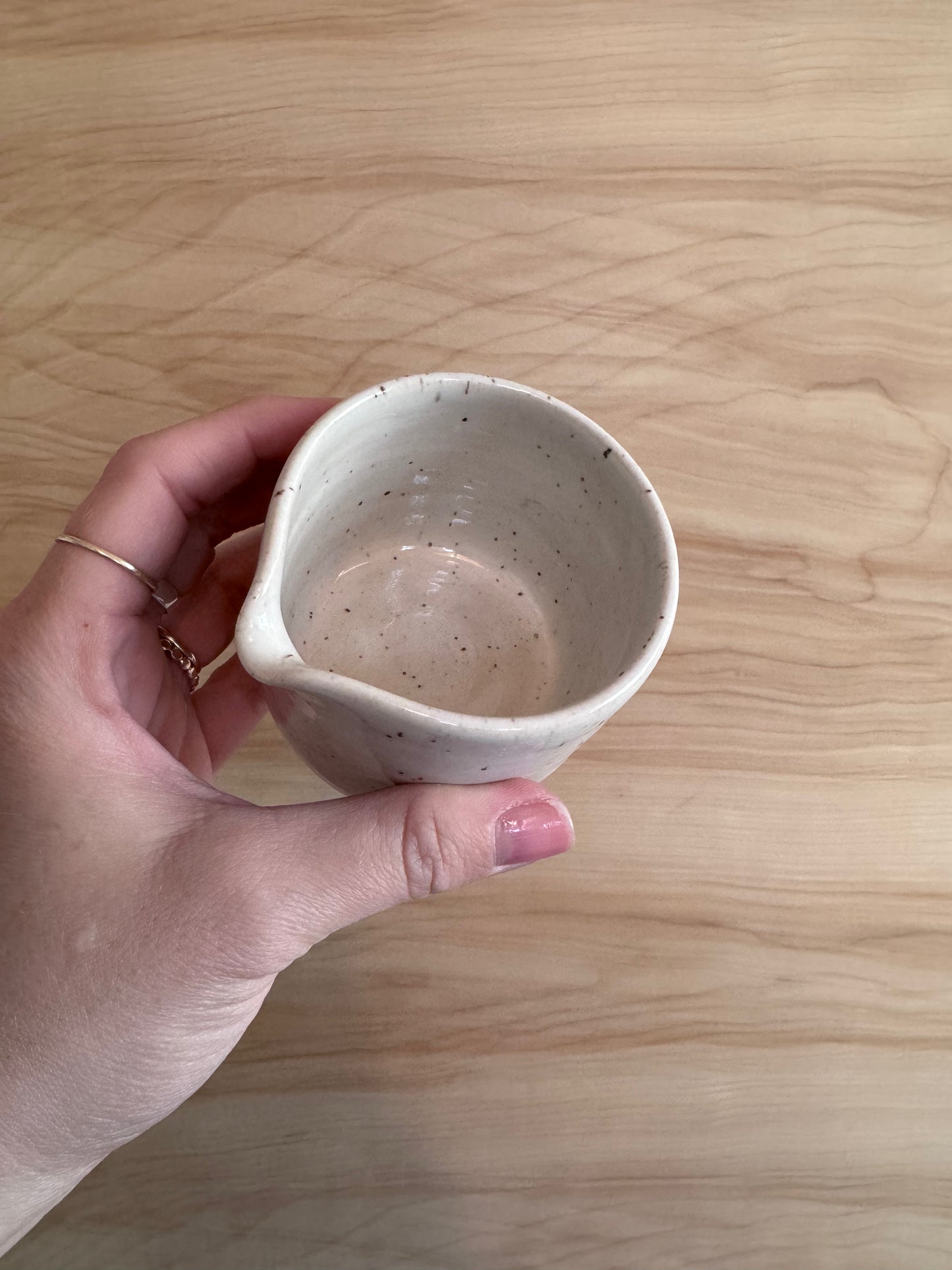 Espresso Pitcher in Speckled White