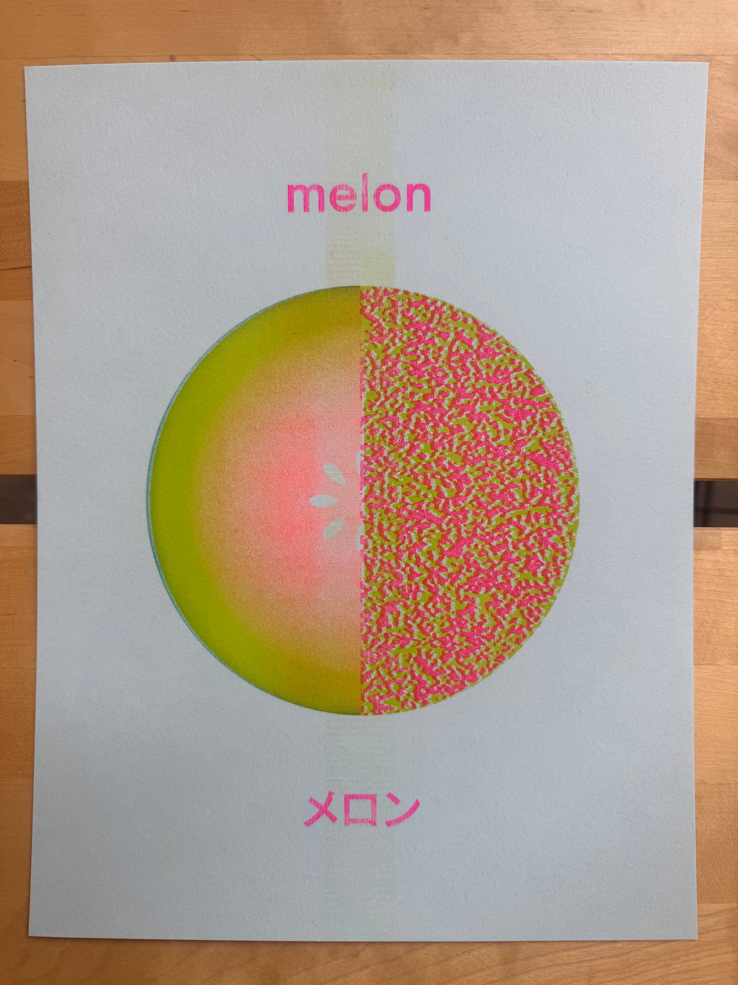 Japanese Melon Risograph Print