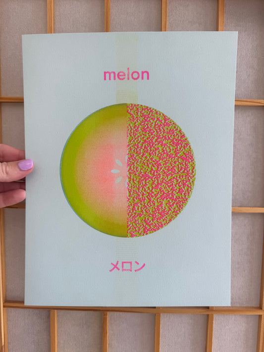 Japanese Melon Risograph Print