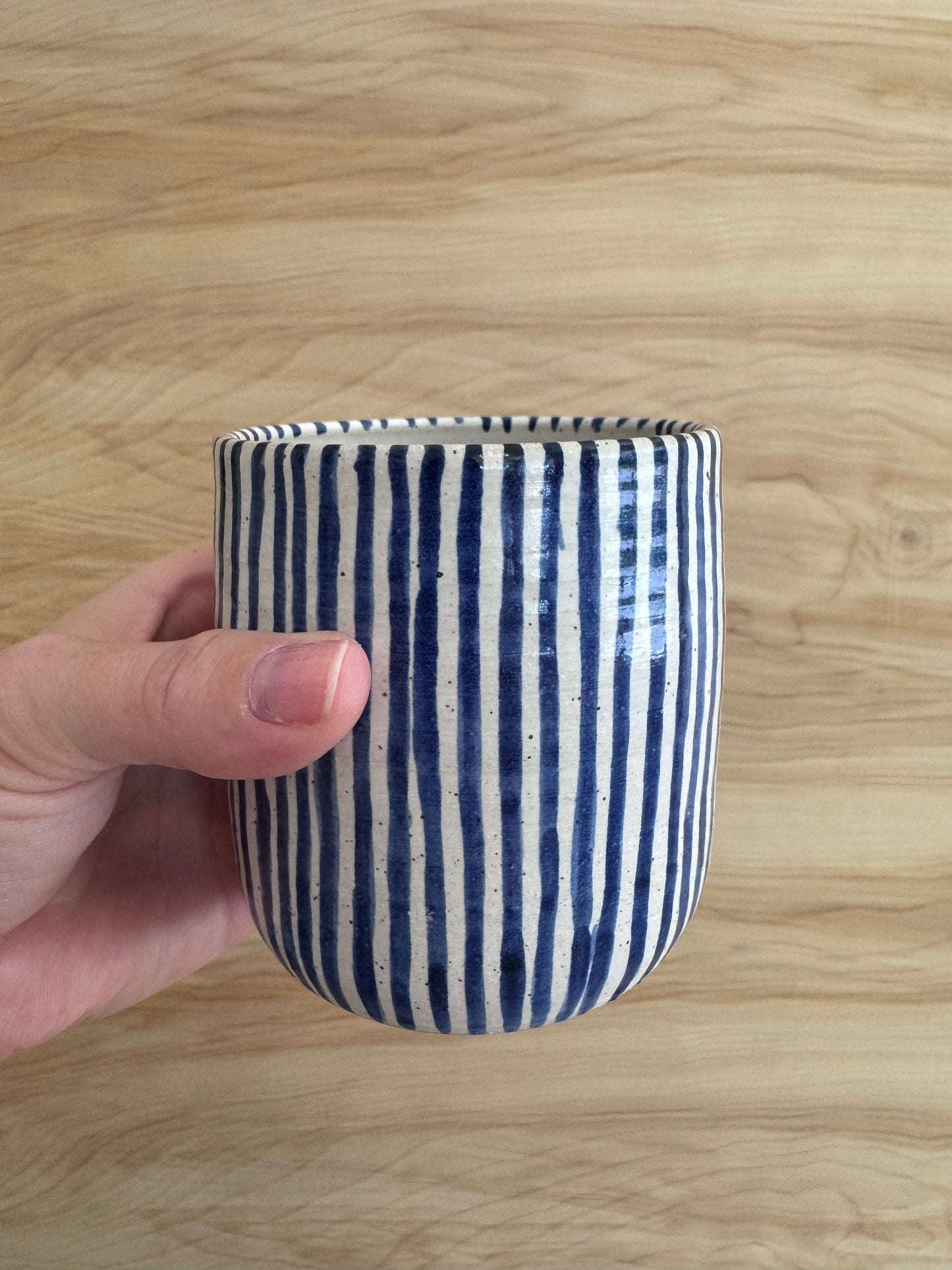 Blue Striped Tumbler