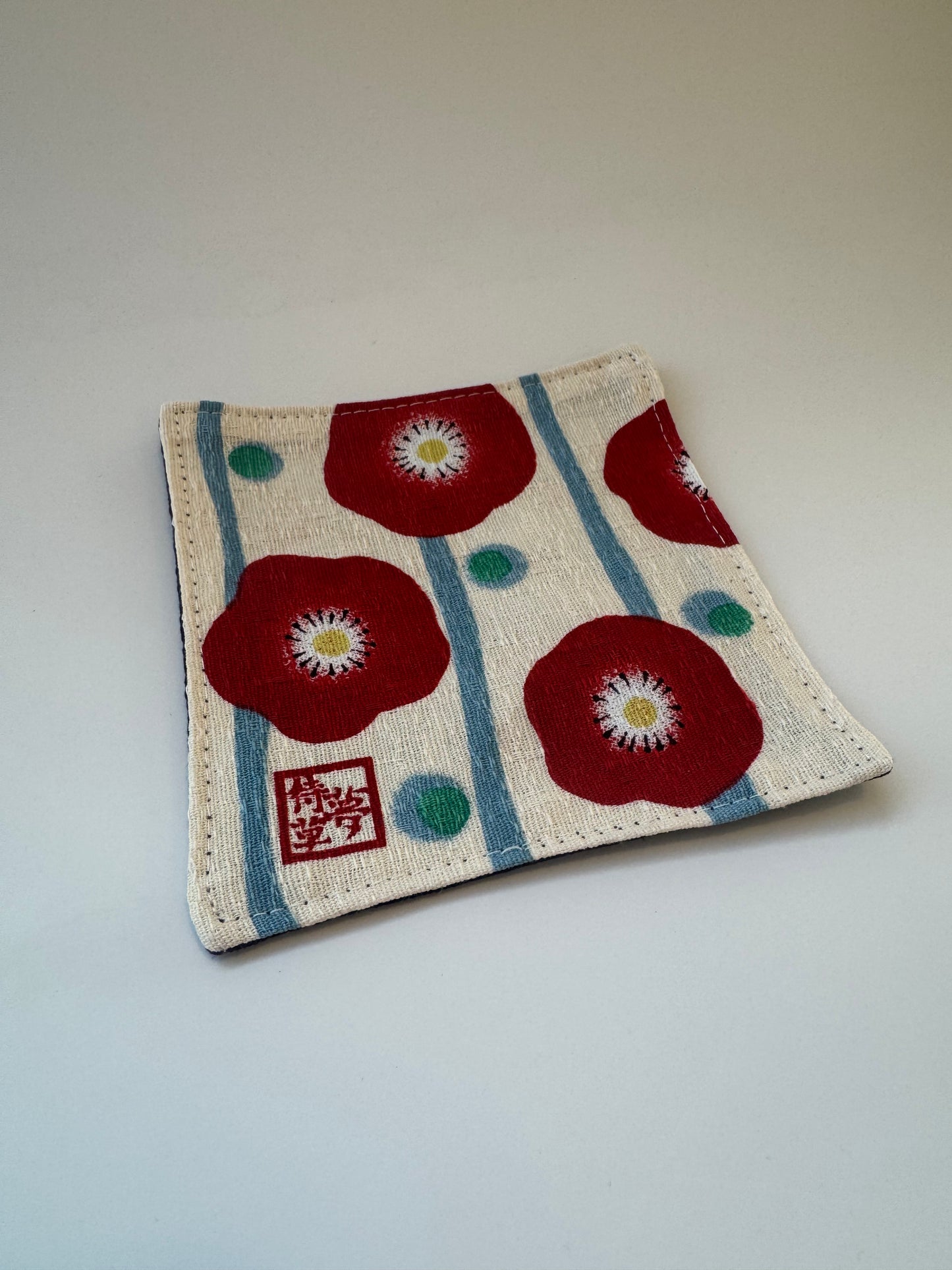 Japanese Fabric Coasters - Plum Red