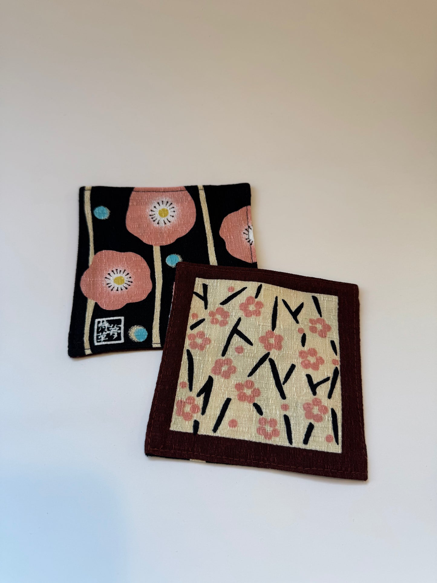 Japanese Fabric Coasters - Plum Pink