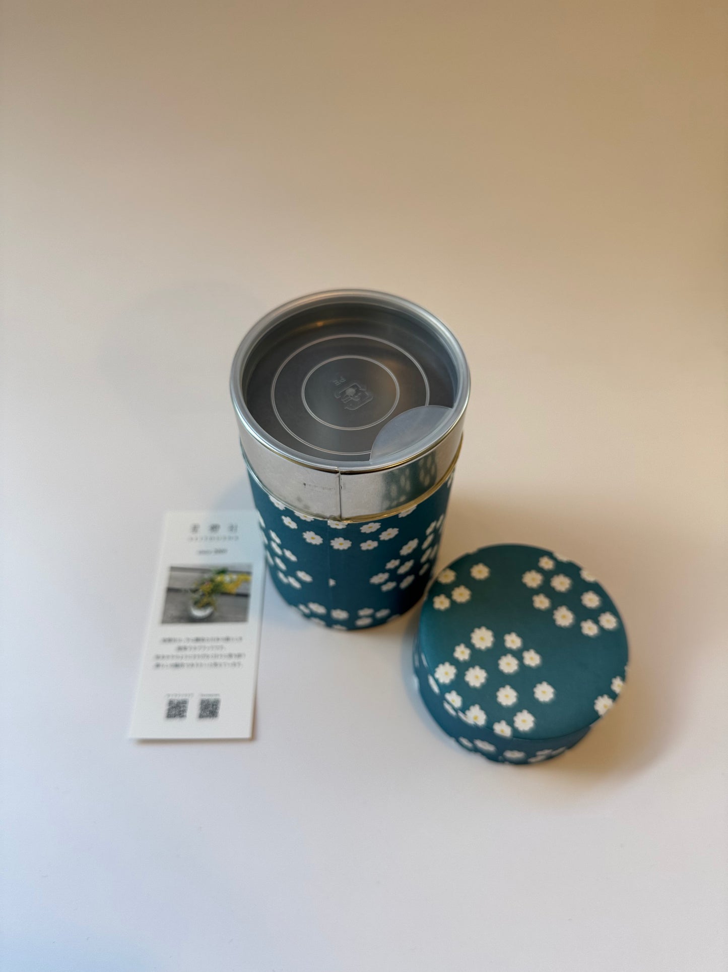 Blue Floral Japanese Tea Caddy