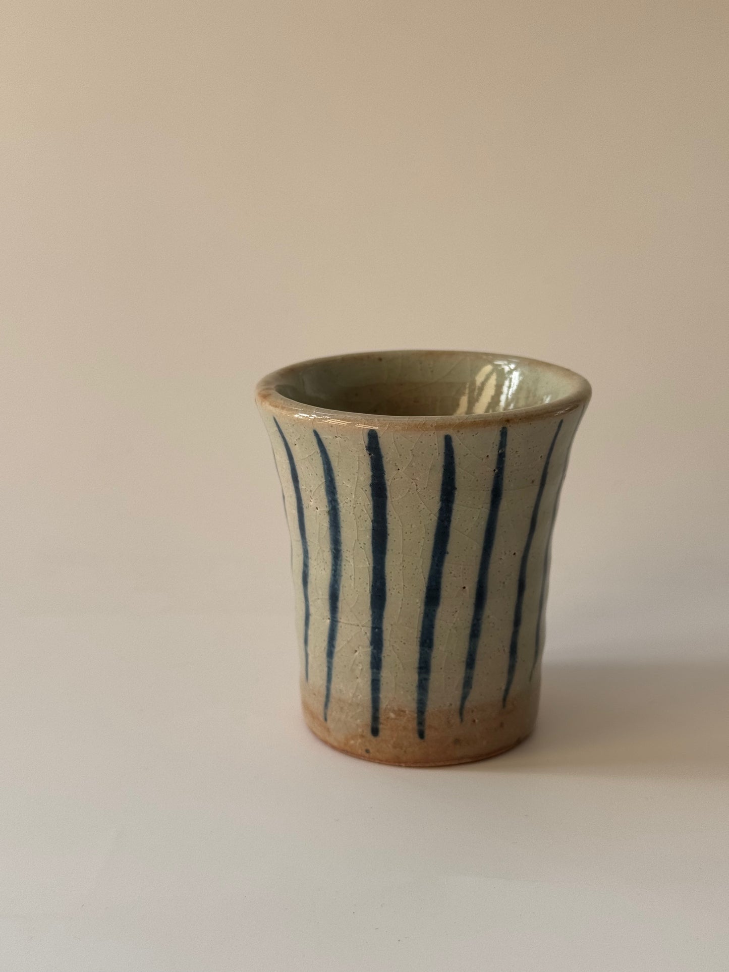 Mini Japanese Cup-  Gosu Tokusa Stripe