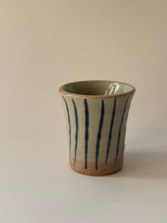 Mini Japanese Cup-  Gosu Tokusa Stripe