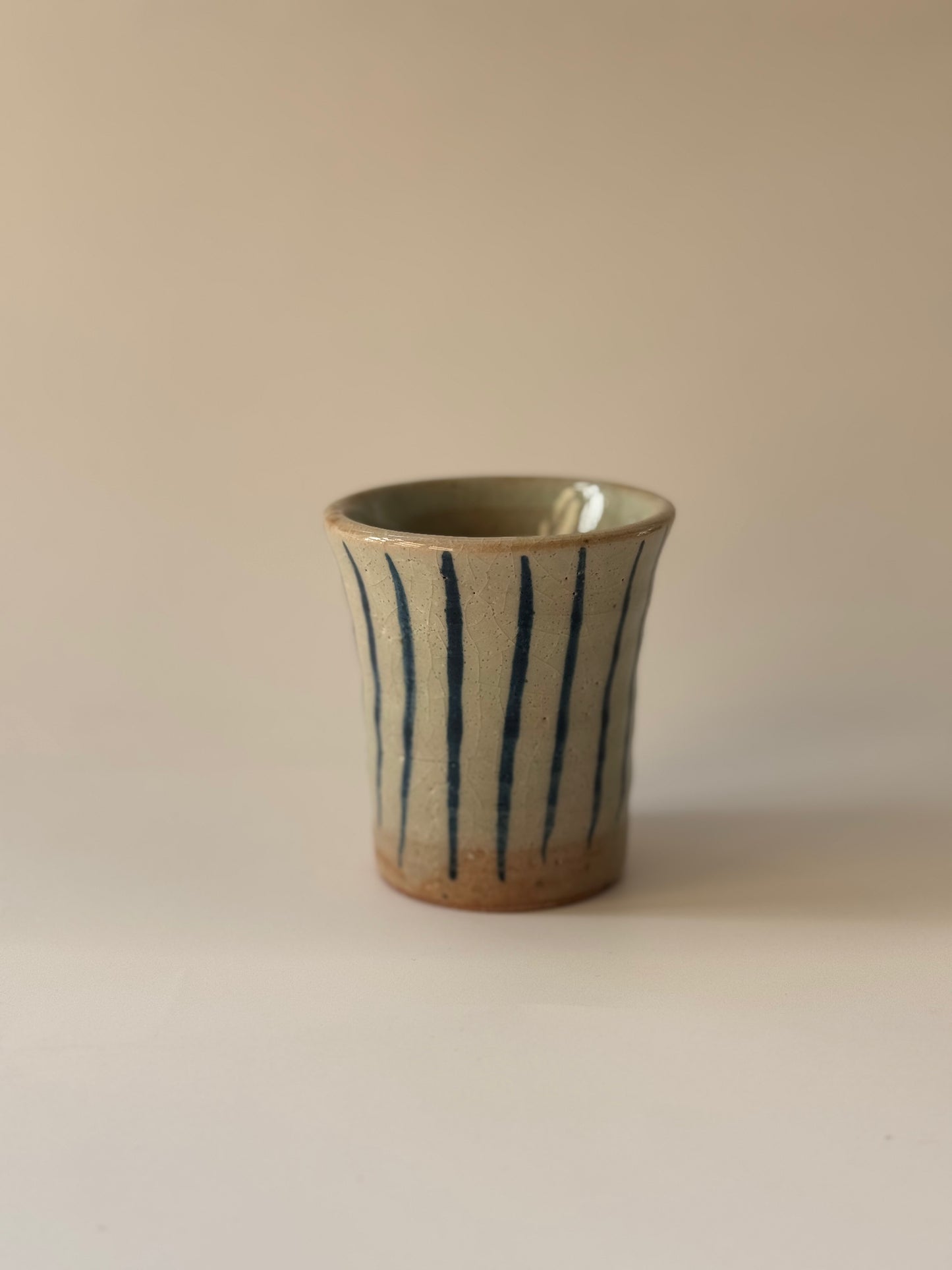 Mini Japanese Cup-  Gosu Tokusa Stripe