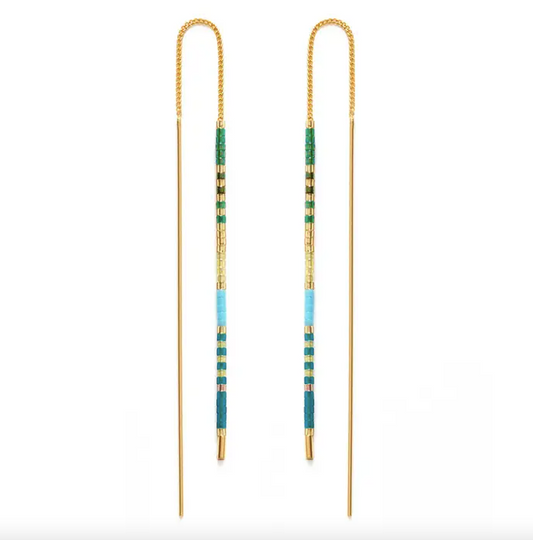 Japanese Seed Bead Earrings in Seashore