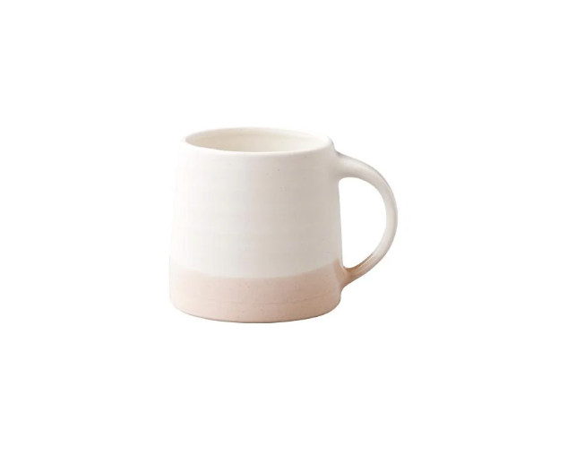 Coffee Mug in White & Pink Beige
