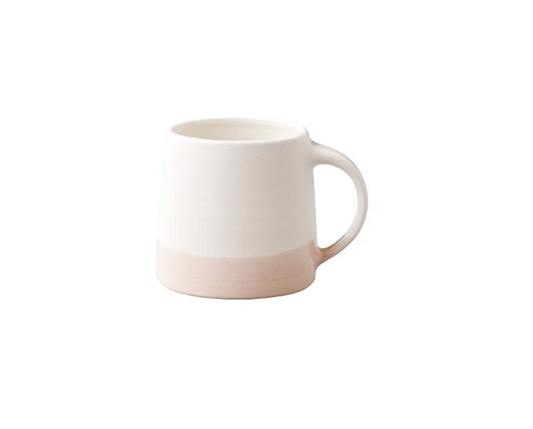 Coffee Mug in White & Pink Beige