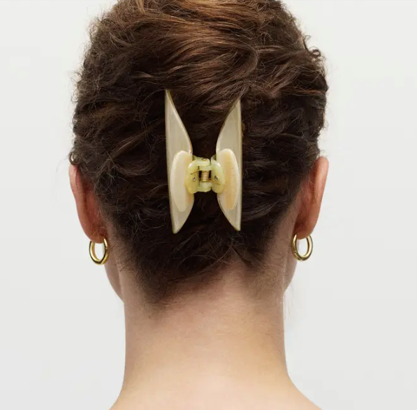 Midi Claw in Brown Shell Checker