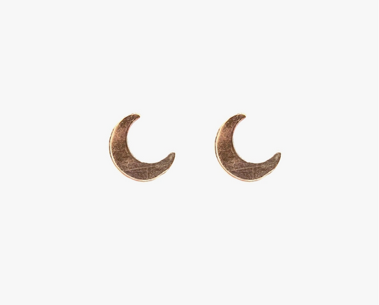 Crescent Moon Stud Earrings