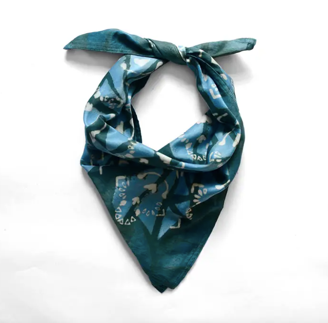 Moulin Blue Green Bandana Scarf