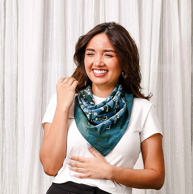 Moulin Blue Green Bandana Scarf