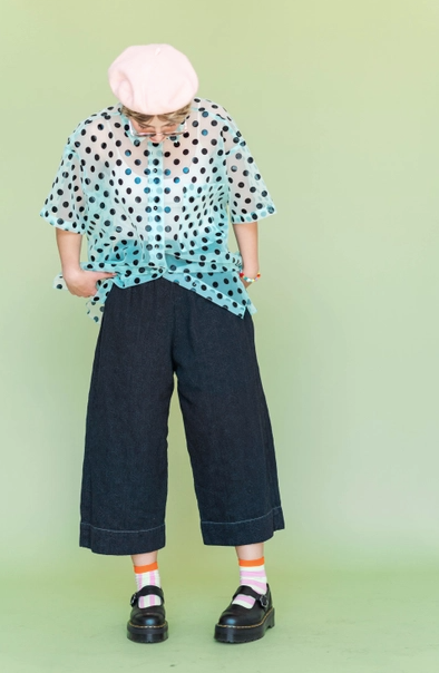 Dark Daisy Denim Pant