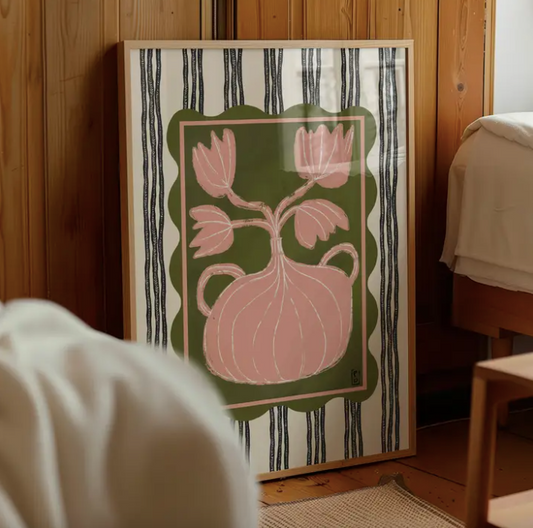 Still Life No. 31 on Stripes Art Print