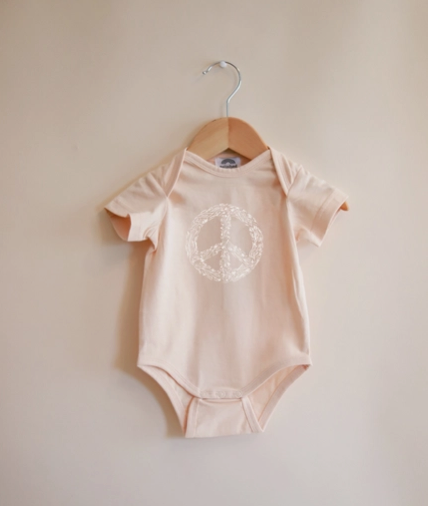 Floral Peace Sign Onesie