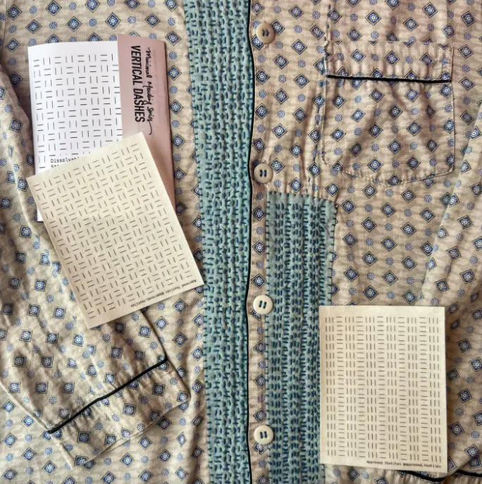 Vertical Dashes Mending + Embellishment Transfers