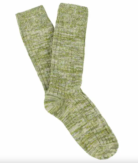 Melange Socks in Green & Yellow