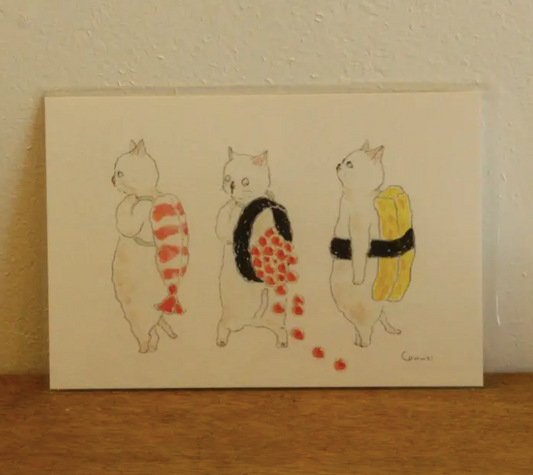 Sushi Delivery Cat Postcard