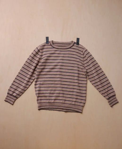 Long Sleeve Sweater in Pink Stripe