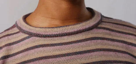 Long Sleeve Sweater in Pink Stripe