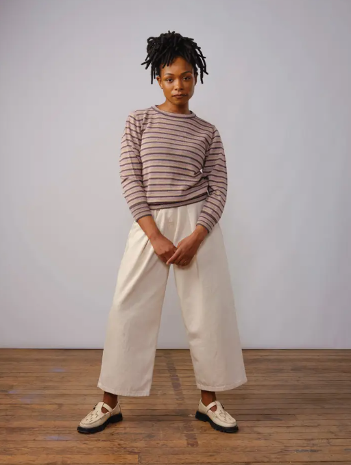 Long Sleeve Sweater in Pink Stripe