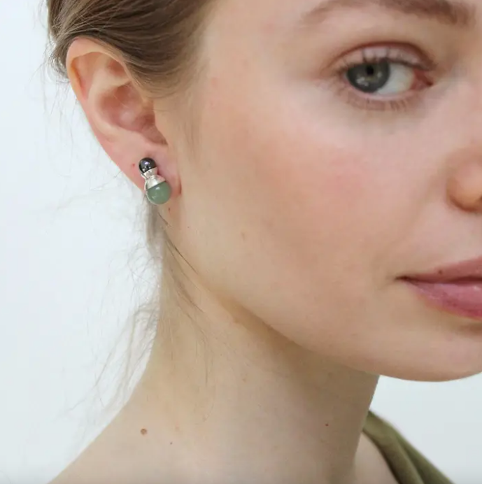 Klee Studs in Lapis & Sterling Silver