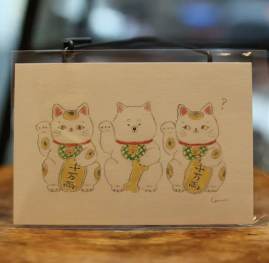 Secret Mission: Lucky Cat Post Card