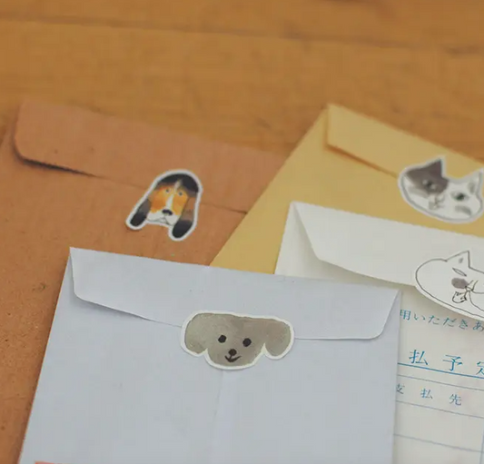 Toraneko Bonbon Dog Faces Sticker Roll