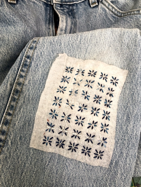 Washable Mending Patterns #1Blue