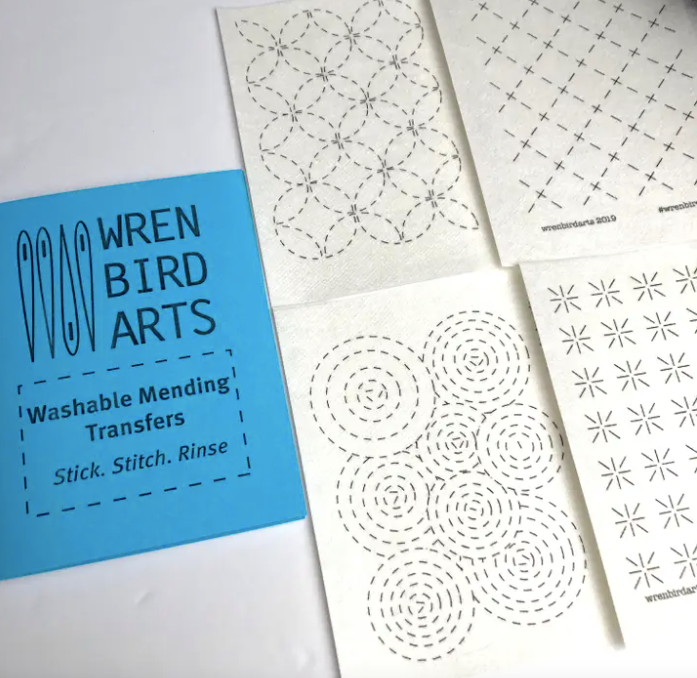 Washable Mending Patterns #1Blue