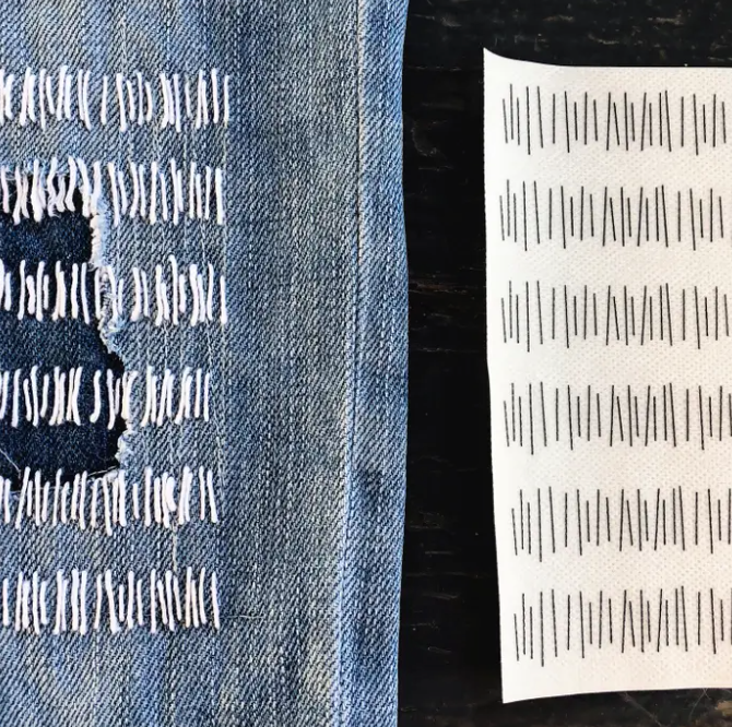 Washable Mending Patterns #2Red