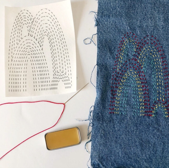 Washable Mending Patterns #2Red