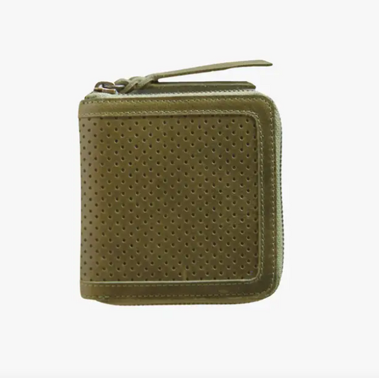 Helina Leather Wallet in Moss Perf