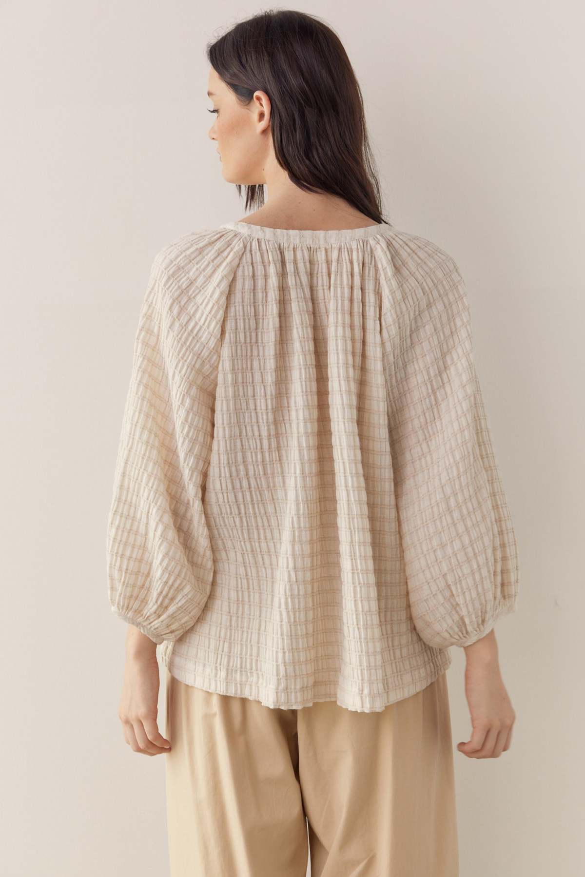 Textured Peasant Blouse