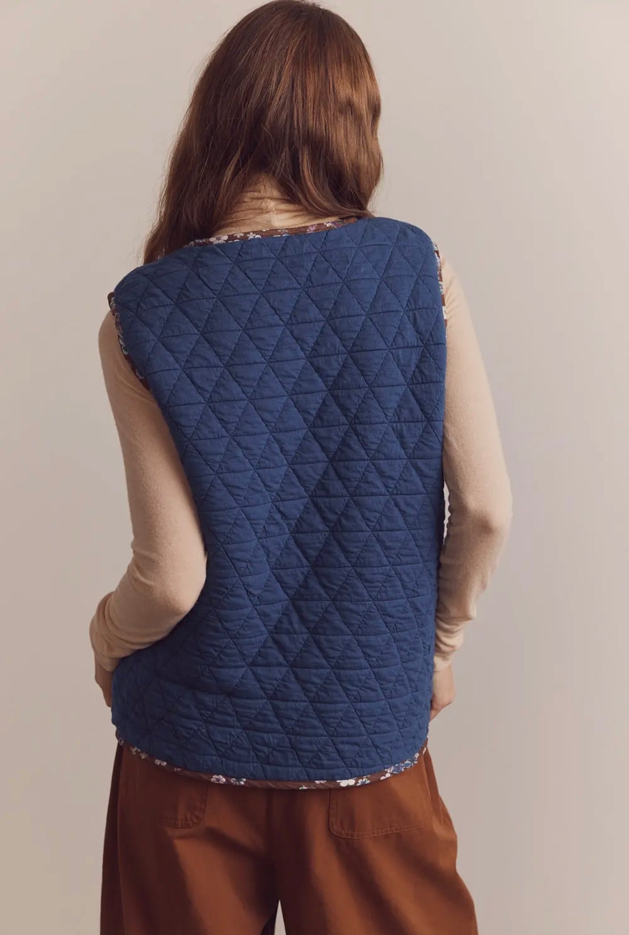 Wool and Denim Blend Shepherd Reversible Vest