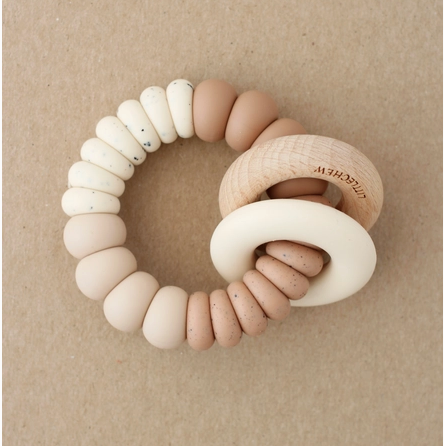 Wood and Silicone Teether, Light Pinks