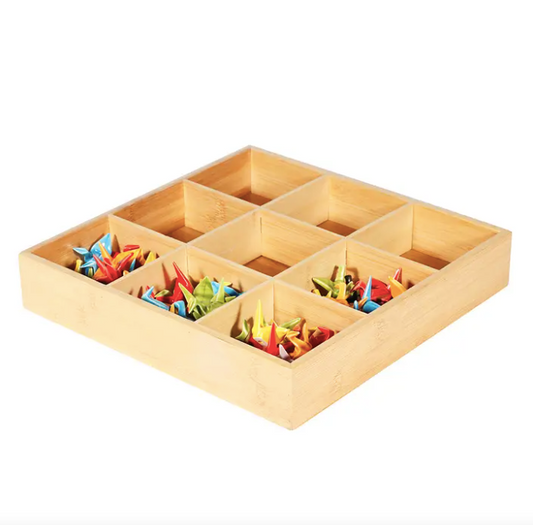 9 Compartment Bamboo Display Tray