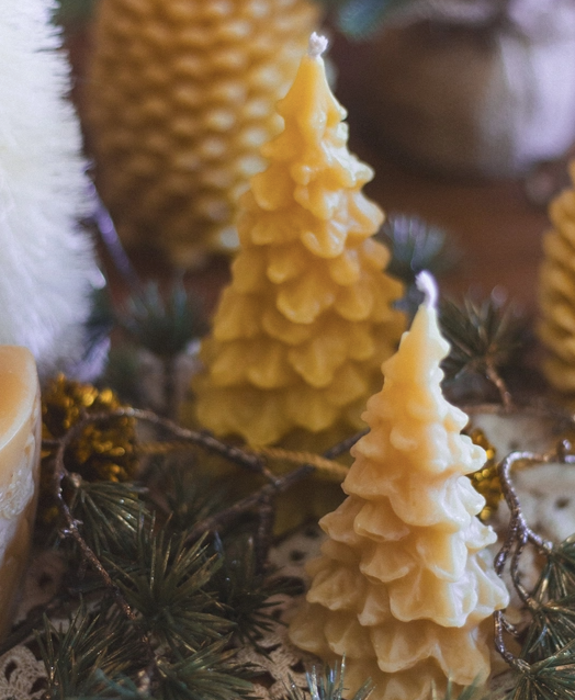 Christmas Tree Beeswax Candles