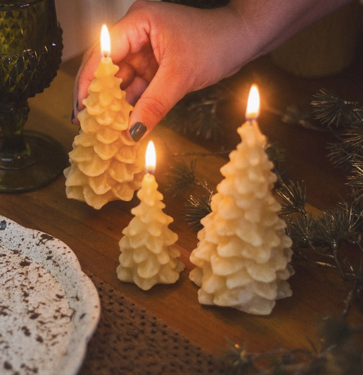 Christmas Tree Beeswax Candles