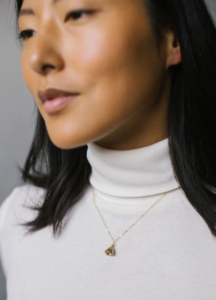 Bell Flower Charm Necklace in Bronze