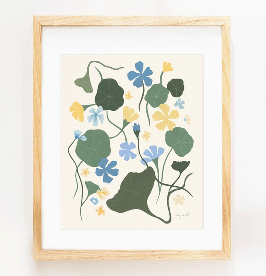 Blue Nasturtuims Print