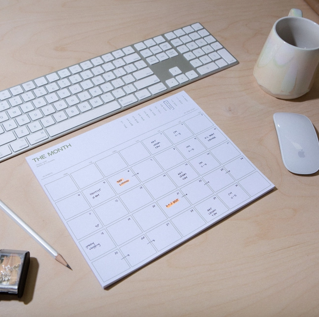 Monthly Desk Planner Notepad