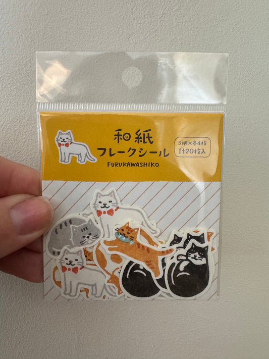Washi Flake Stickers in Cats