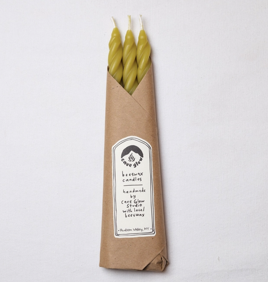 Beeswax Spiral Taper Set, Chartreuse