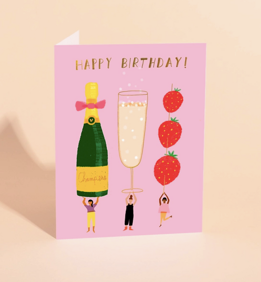 Champagne Wishes Birthday Card