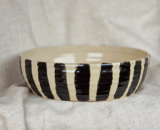 Black Stripe Pasta Bowl